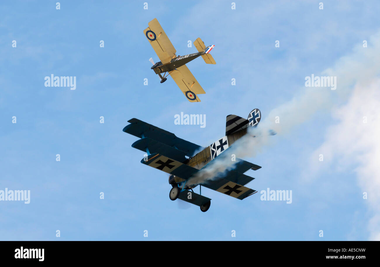 Les avions de la première guerre mondiale dans un duel au Festival de l'histoire Banque D'Images