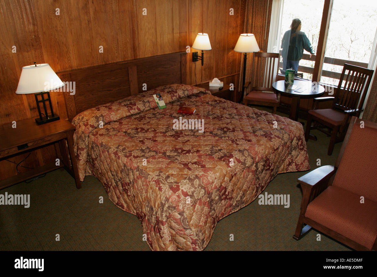 Shenandoah National Park Virginia,page County,Big Meadows Lodge,location unité,chambre,lit,les visiteurs Voyage tourisme touristique Landma Banque D'Images