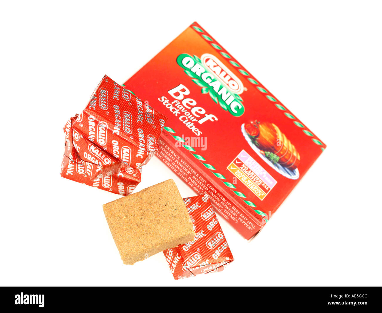 Cubes de bouillon de bœuf Banque D'Images