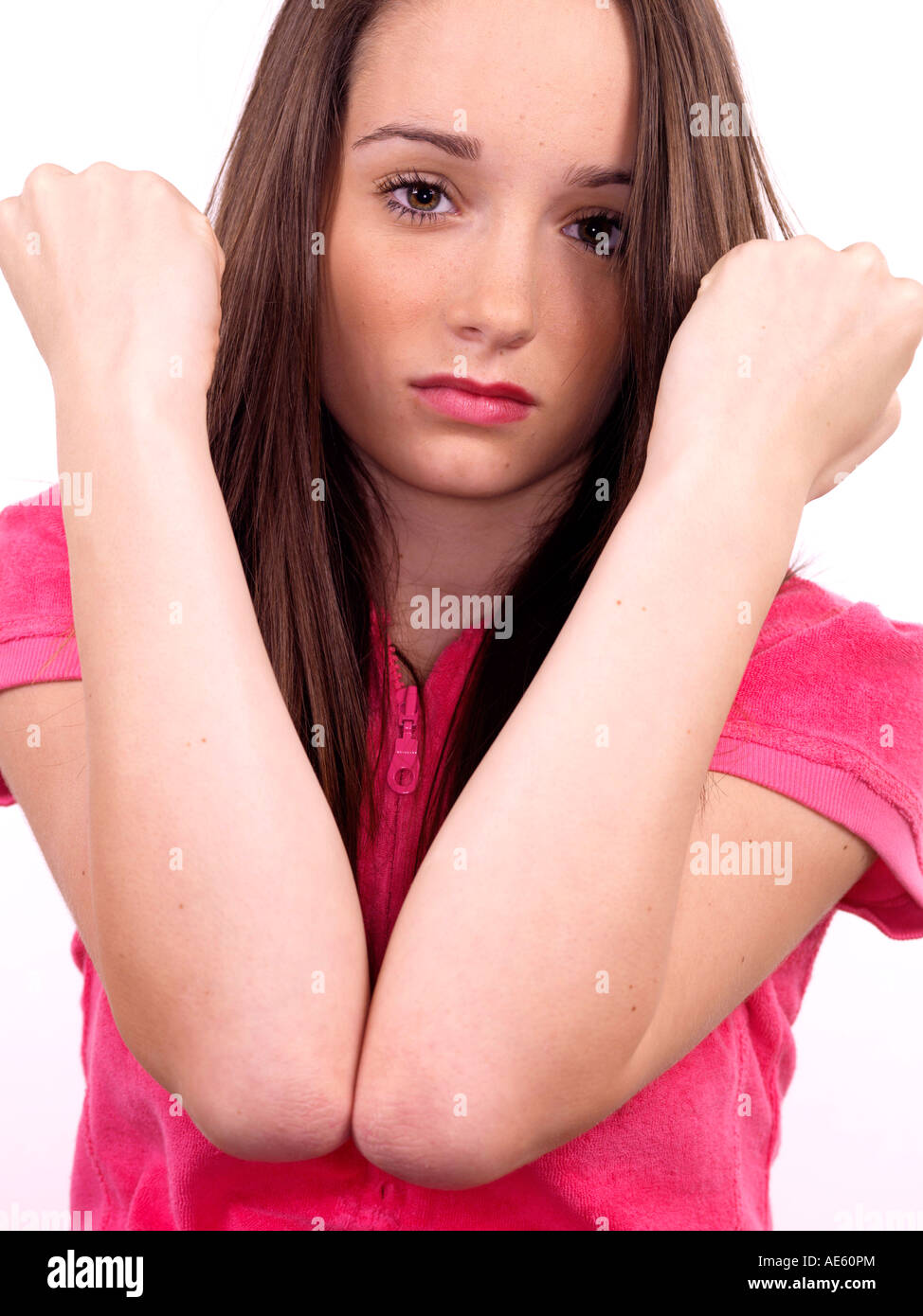 Teenage girl with attitude parution modèle Banque D'Images