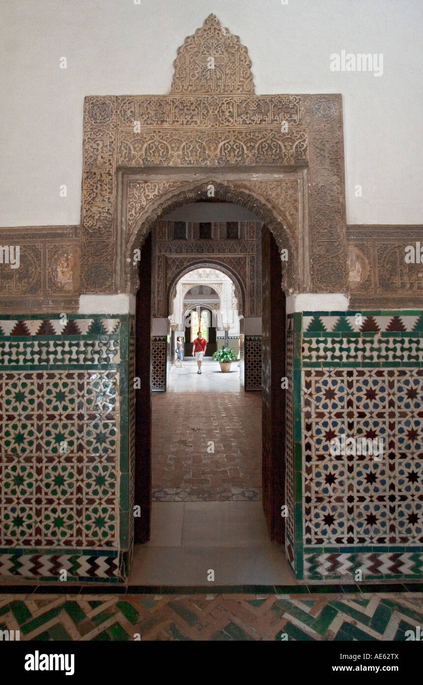 Détail architectural Alcazar de Séville Andalousie Espagne Banque D'Images
