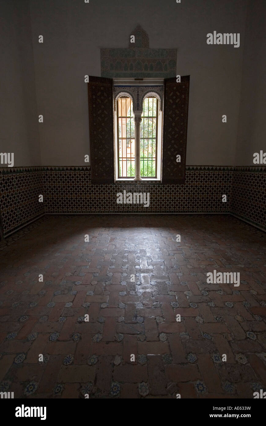 Détail architectural à El Alcazar de Séville Andalousie Espagne Banque D'Images