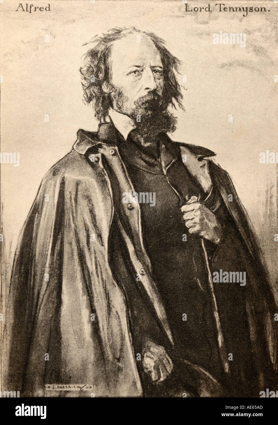 Tennyson de Streatley et l'eau douce. Alfred Tennyson, 1er baron byname Alfred Lord Tennyson, 1809 -1892. Poète officiel en anglais Banque D'Images