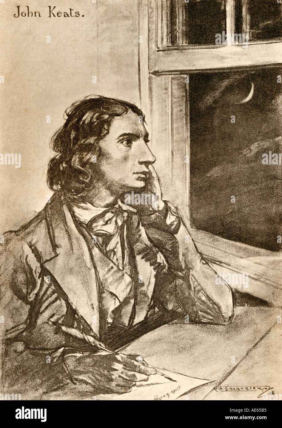 John Keats, 1795 - 1821. Poète lyrique romantique anglais. Banque D'Images