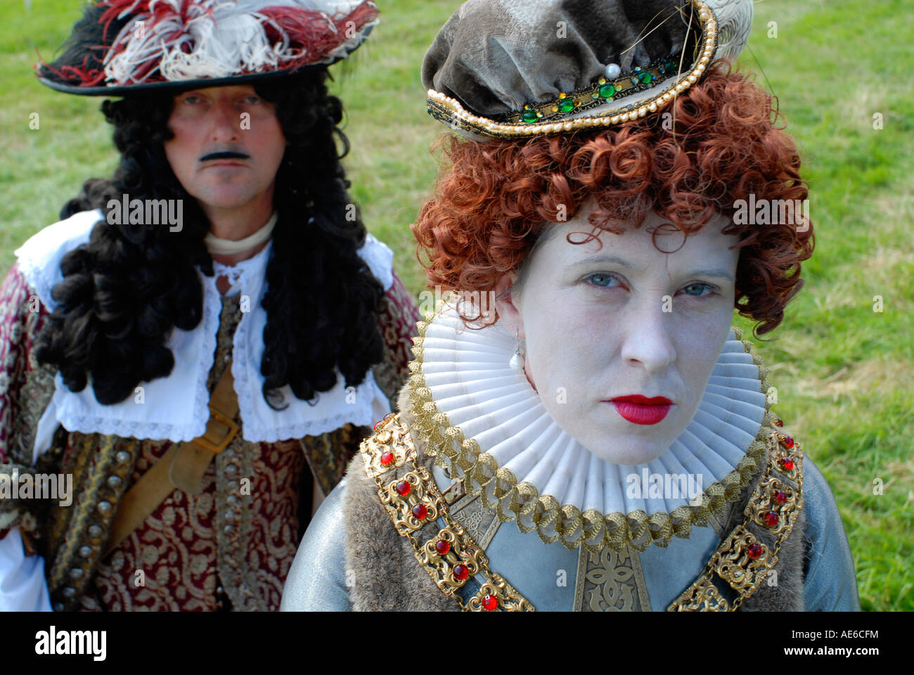 Festival d'History-Queen Elizabeth 1er et le roi Charles 1er de reconstitution historique Banque D'Images