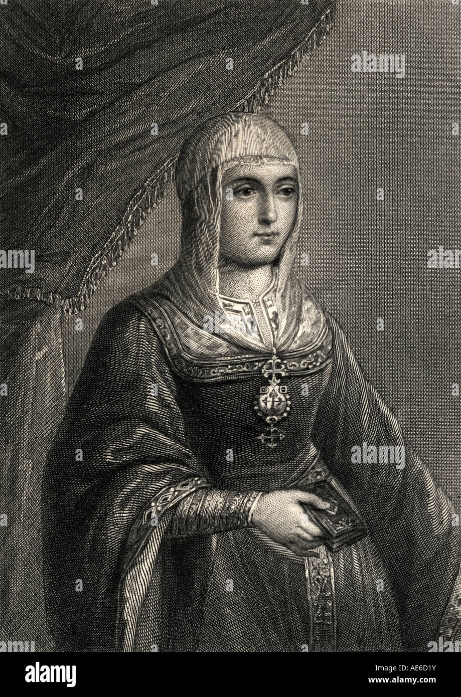 Isabella I, sous le nom Isabella le Catholique, 1451 –1504. Reine de Castille et Reine consort d'Aragon. Banque D'Images