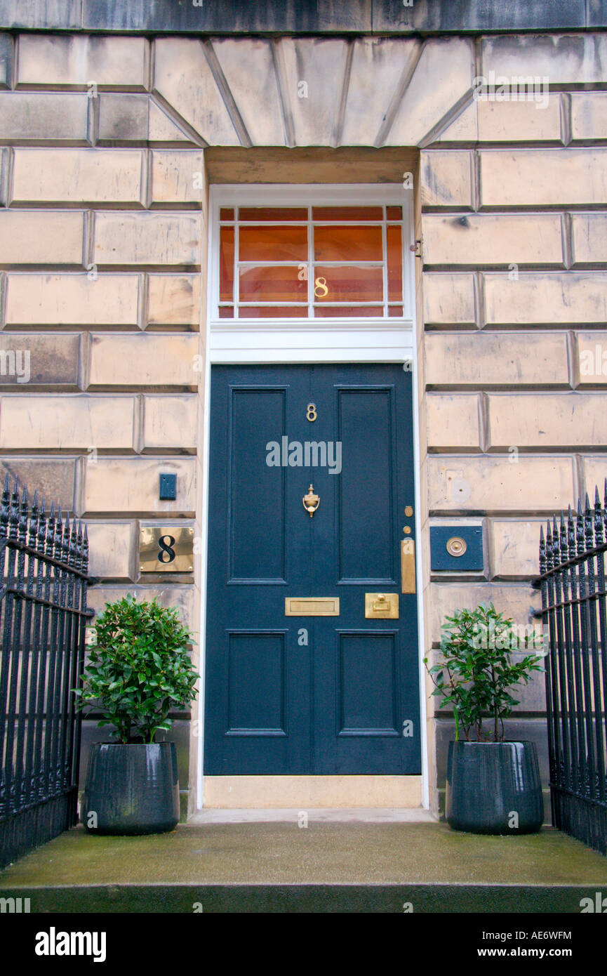 Porte avant ou une maison de ville géorgienne Edinburgh UK Banque D'Images