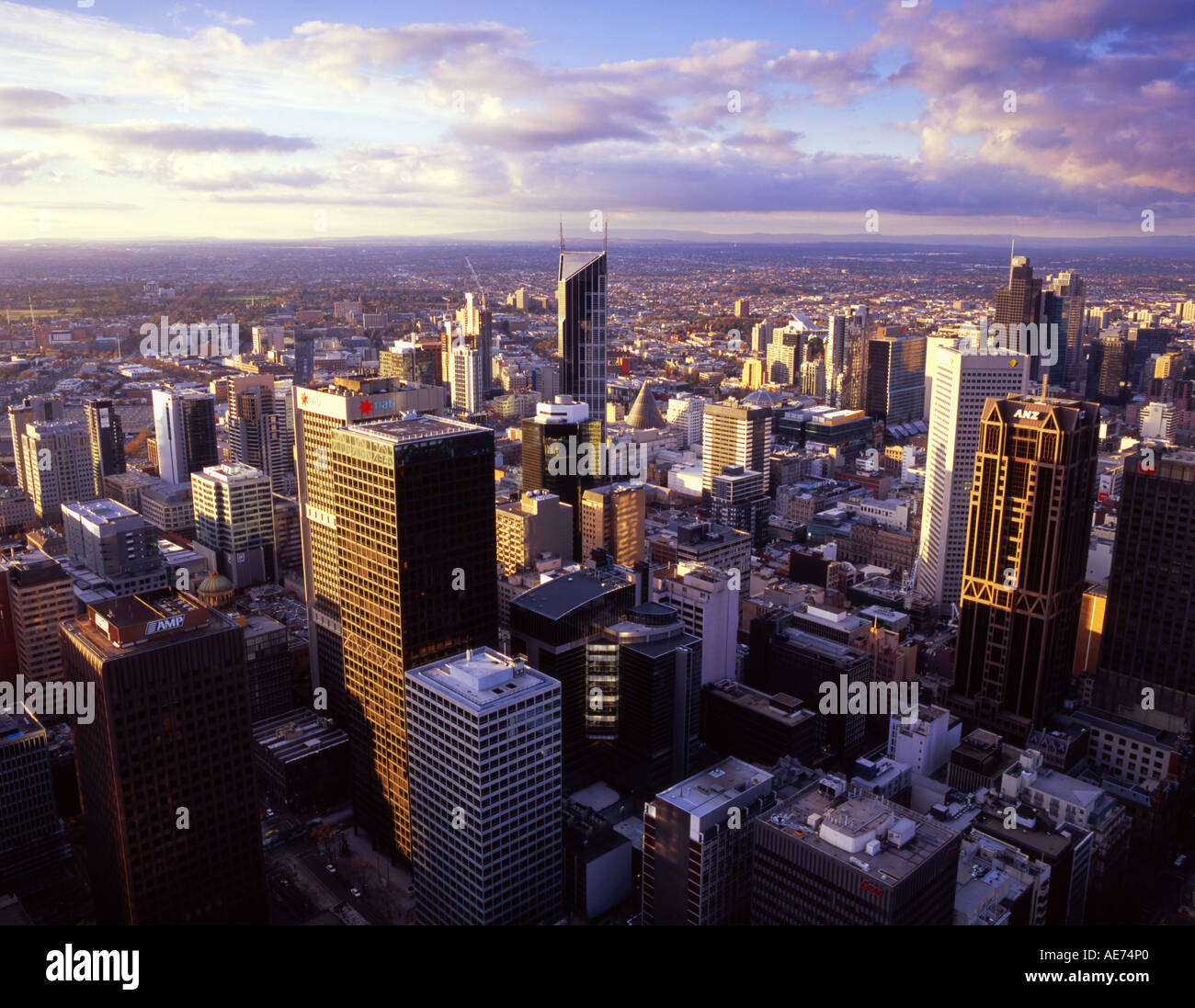 Au-dessus de Melbourne Australie Victoria Banque D'Images