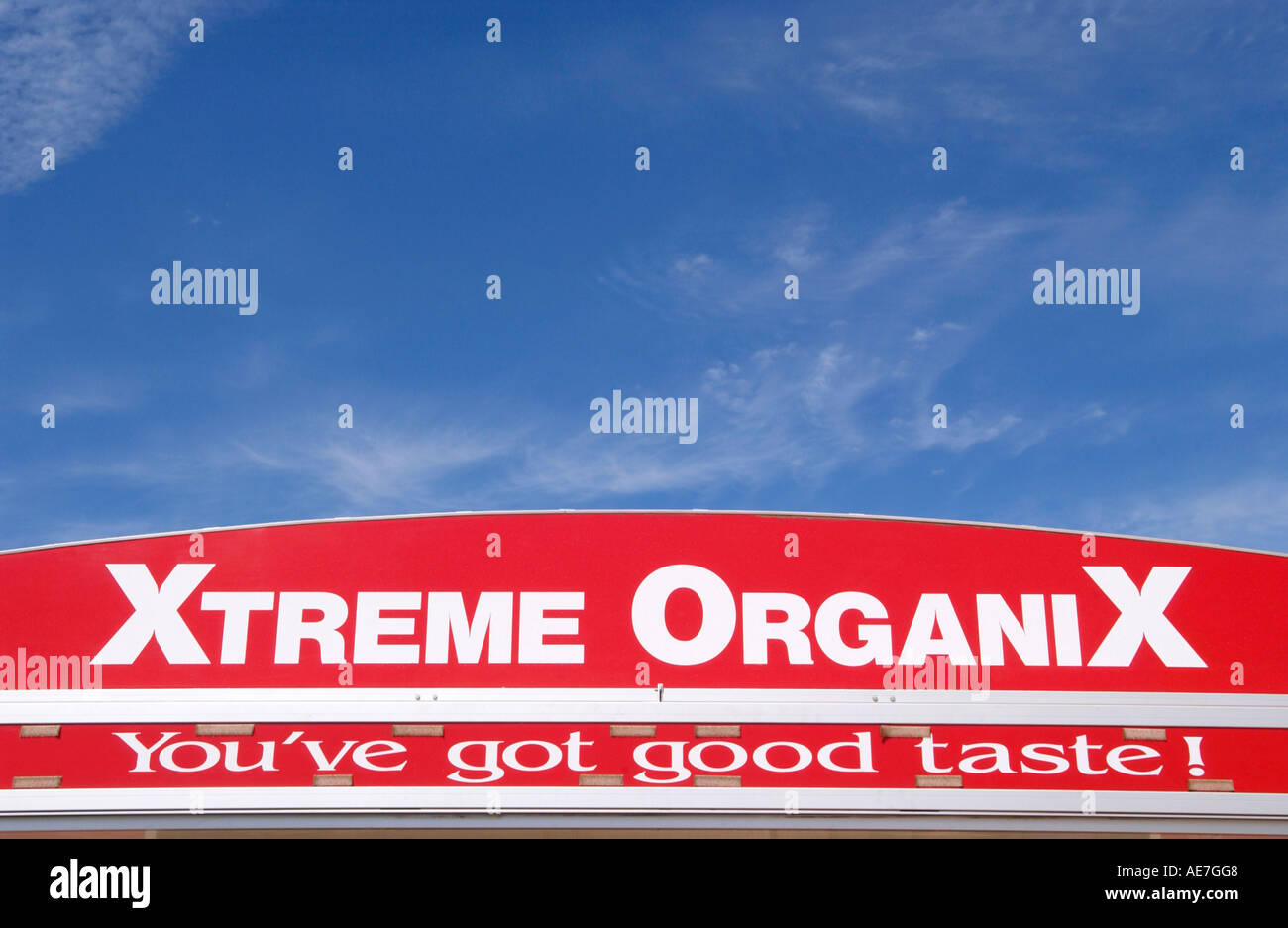 Xtreme Organix organic burger bar basé à Hay-on-Wye Powys Pays de Galles UK Banque D'Images