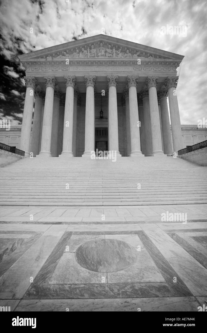 USA Washington DC Colonnes à la Cour suprême Banque D'Images