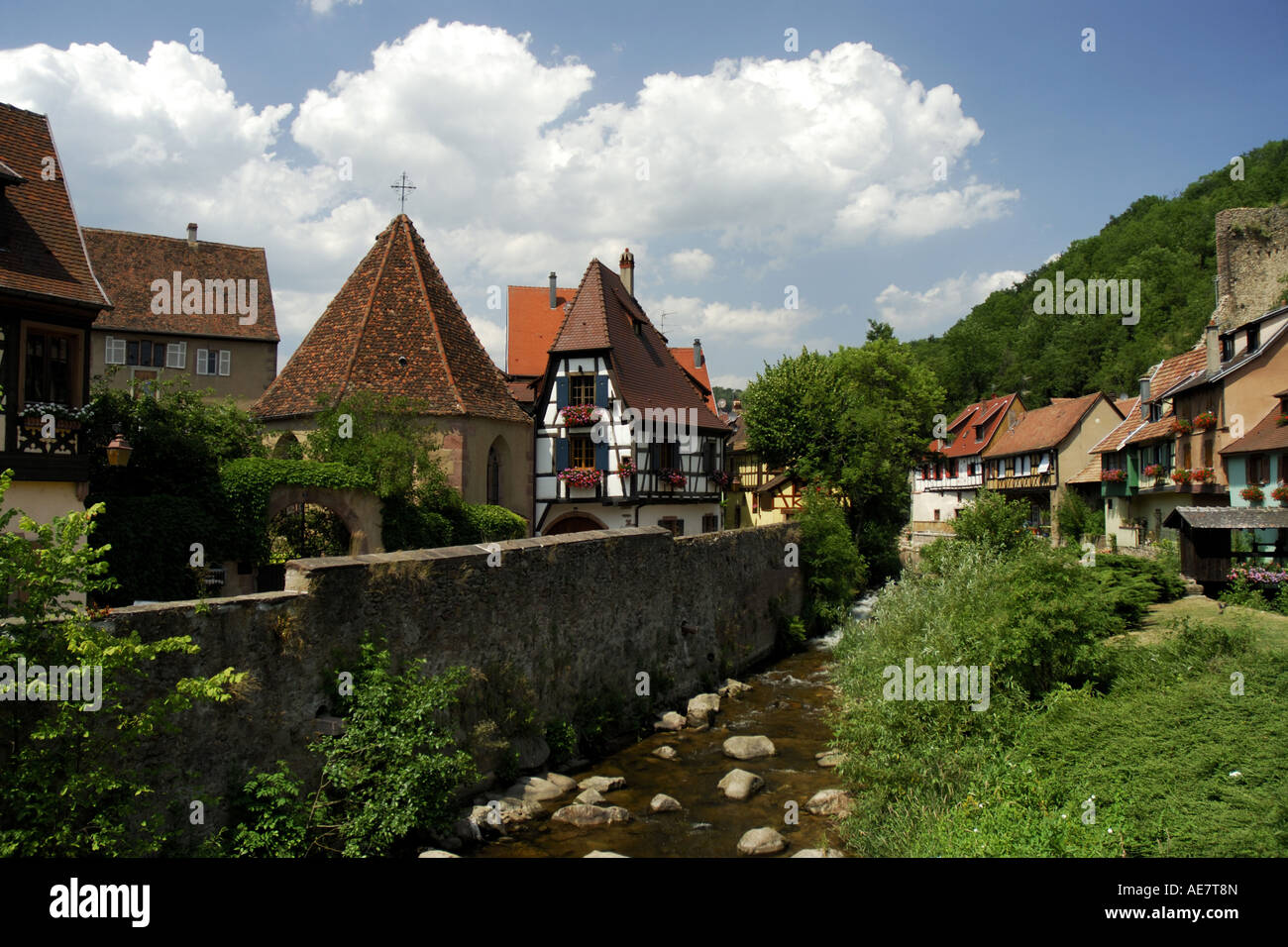 Kaisersberg, ville natale d'Albert Schweitzer, France, Alsace, Kaysersberg Banque D'Images