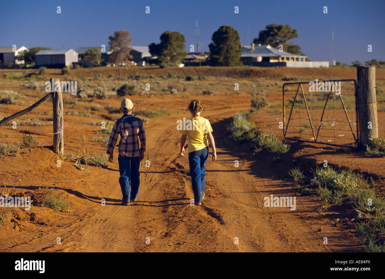 La vie à la ferme de l'Outback, l'Australie Banque D'Images