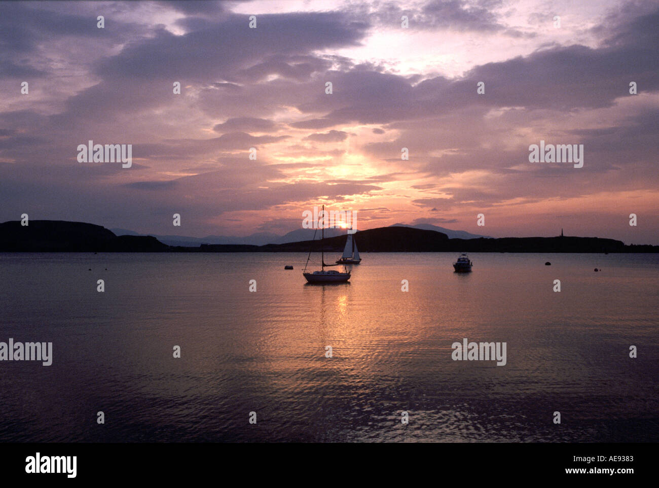 Coucher du soleil de l'OUEST ECOSSE Royaume-uni OBAN Banque D'Images