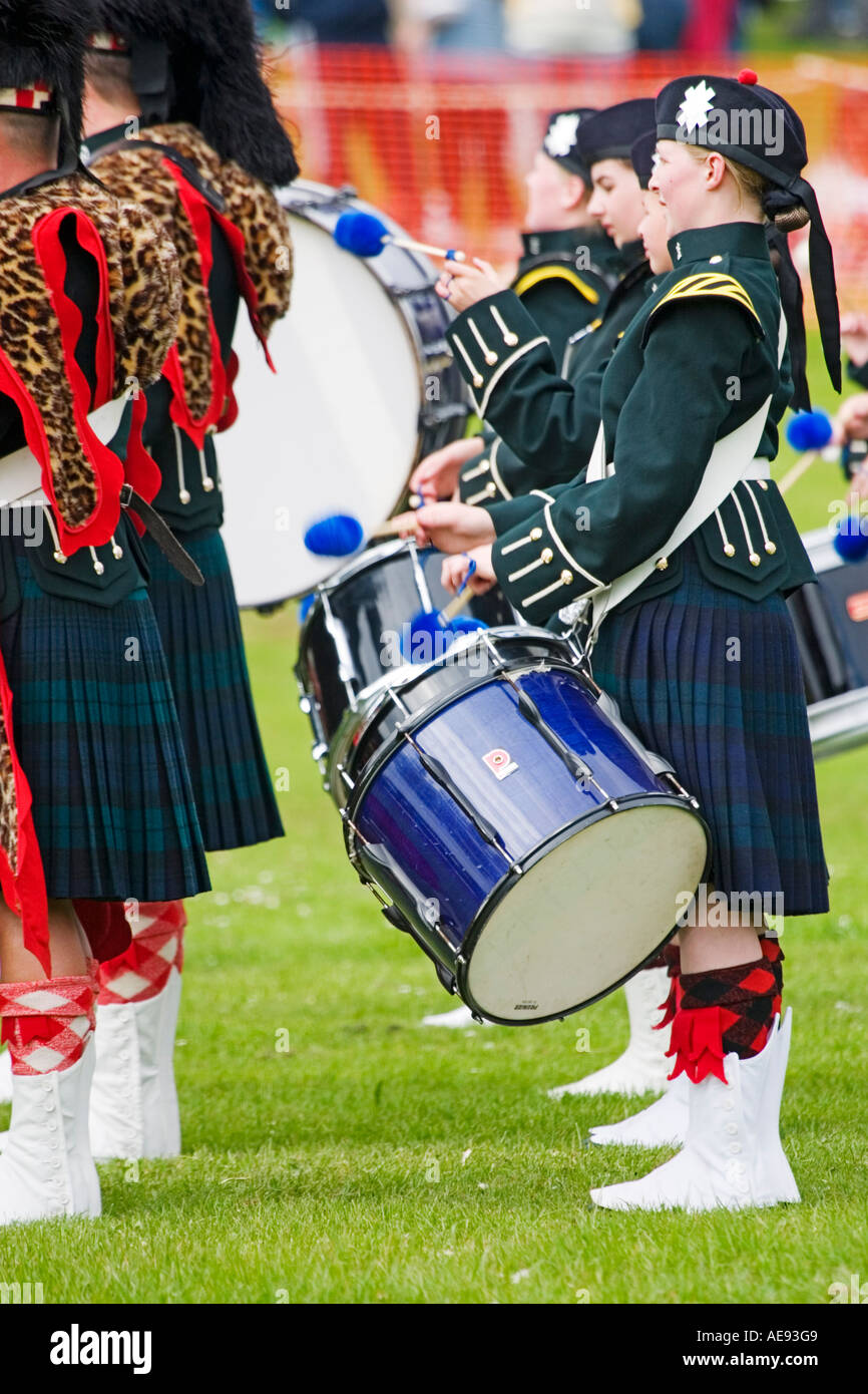 Drummer - Pipe Band écossais à afficher Banque D'Images