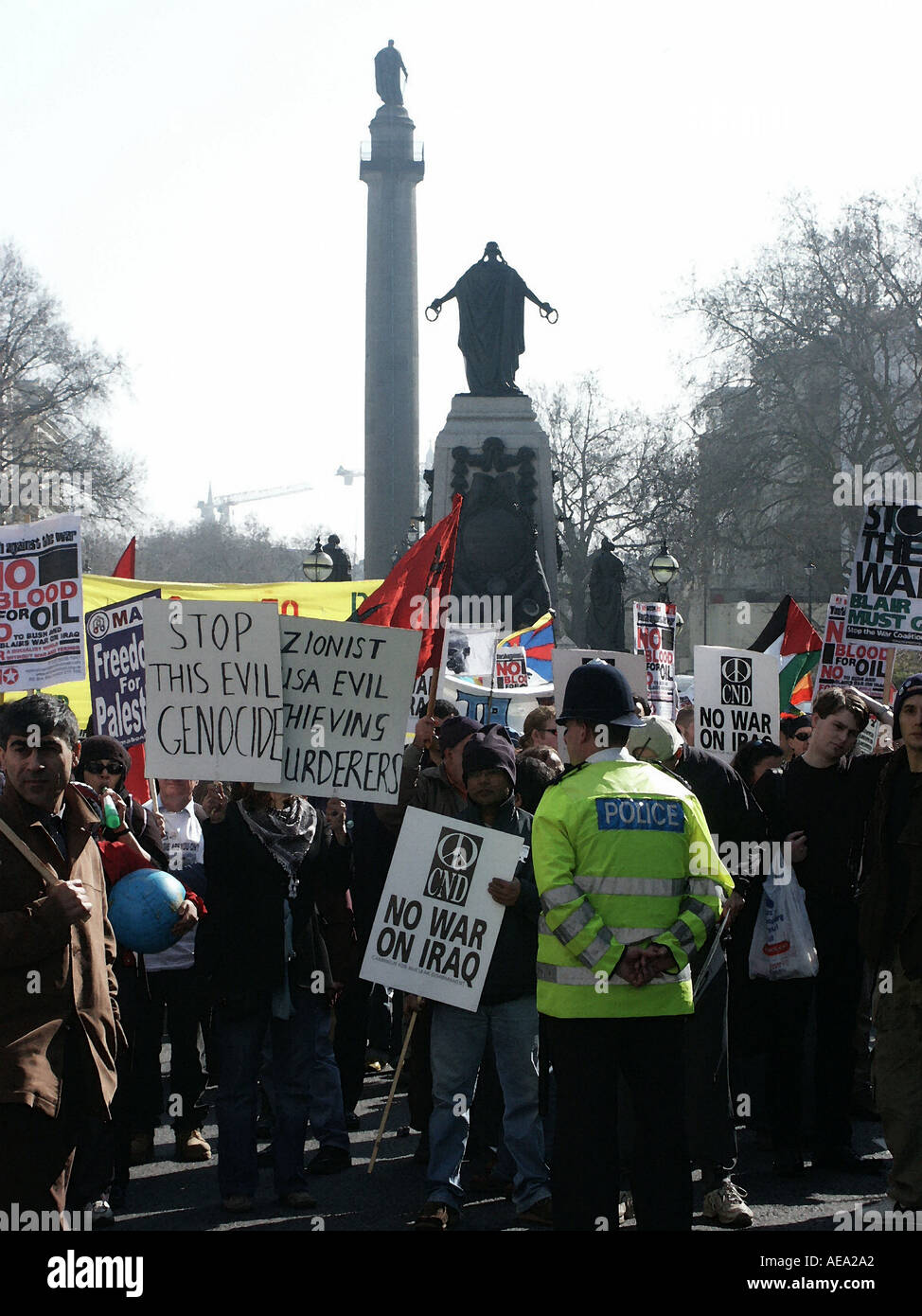 La guerre contre l'ouverture de Londres 2003 rallye Banque D'Images