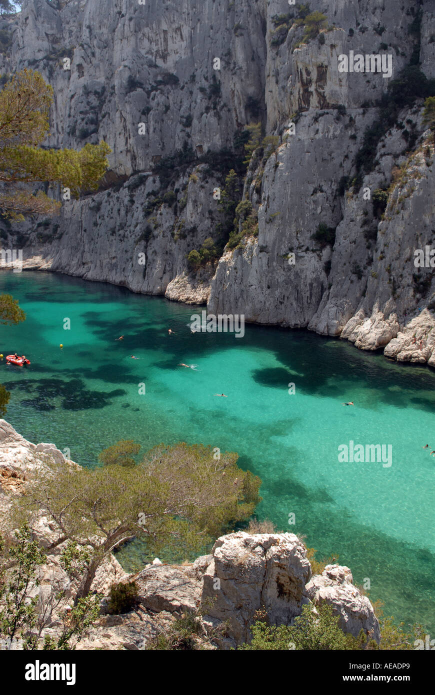 En Vau Calanque, près de Cassis, France. Banque D'Images