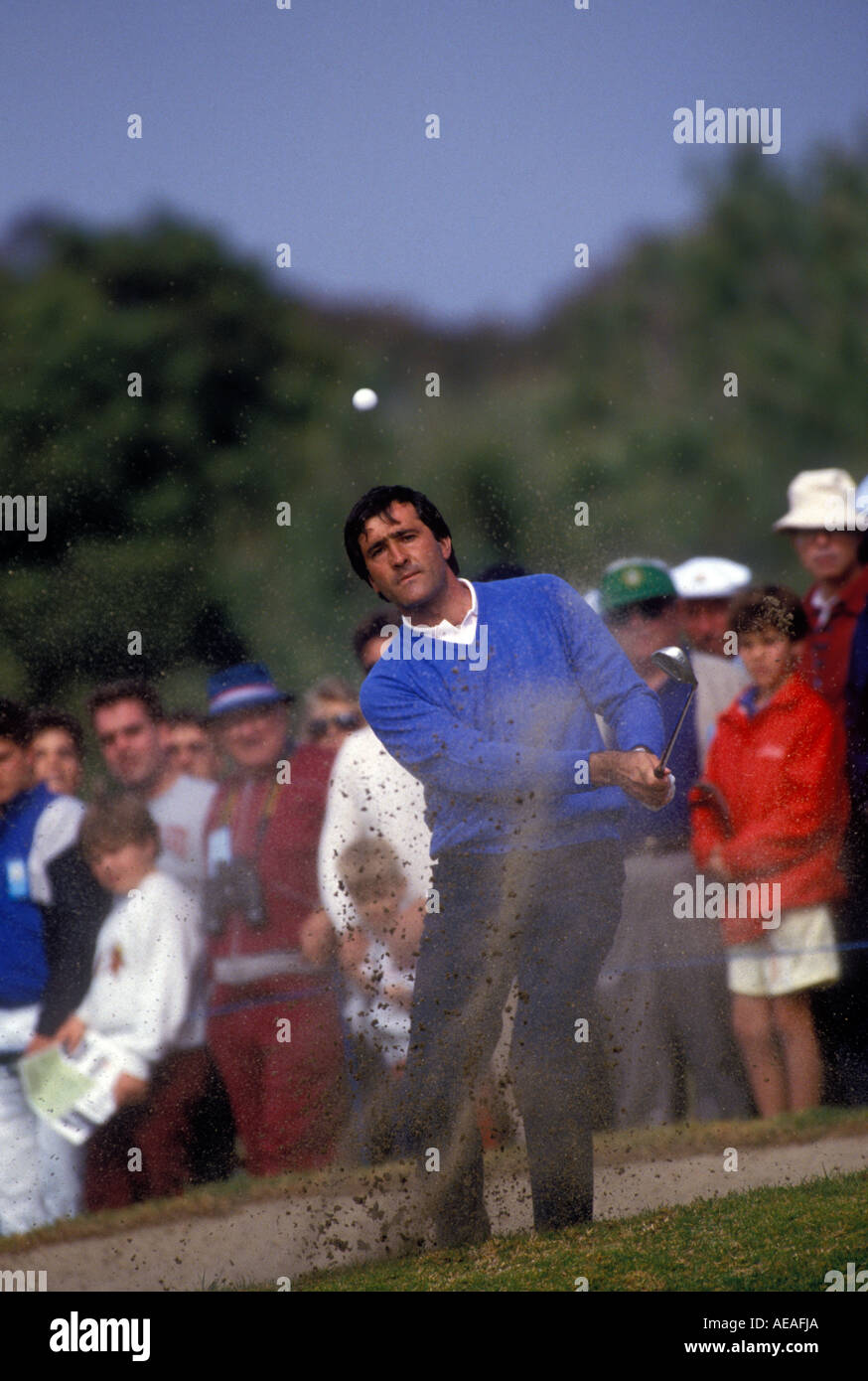 Seve Ballesteros rivalise en Californie tournoi de golf. Banque D'Images