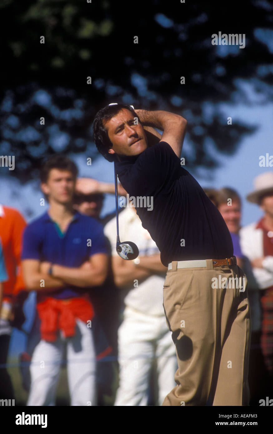 Seve Ballesteros rivalise en Californie tournoi de golf. Banque D'Images