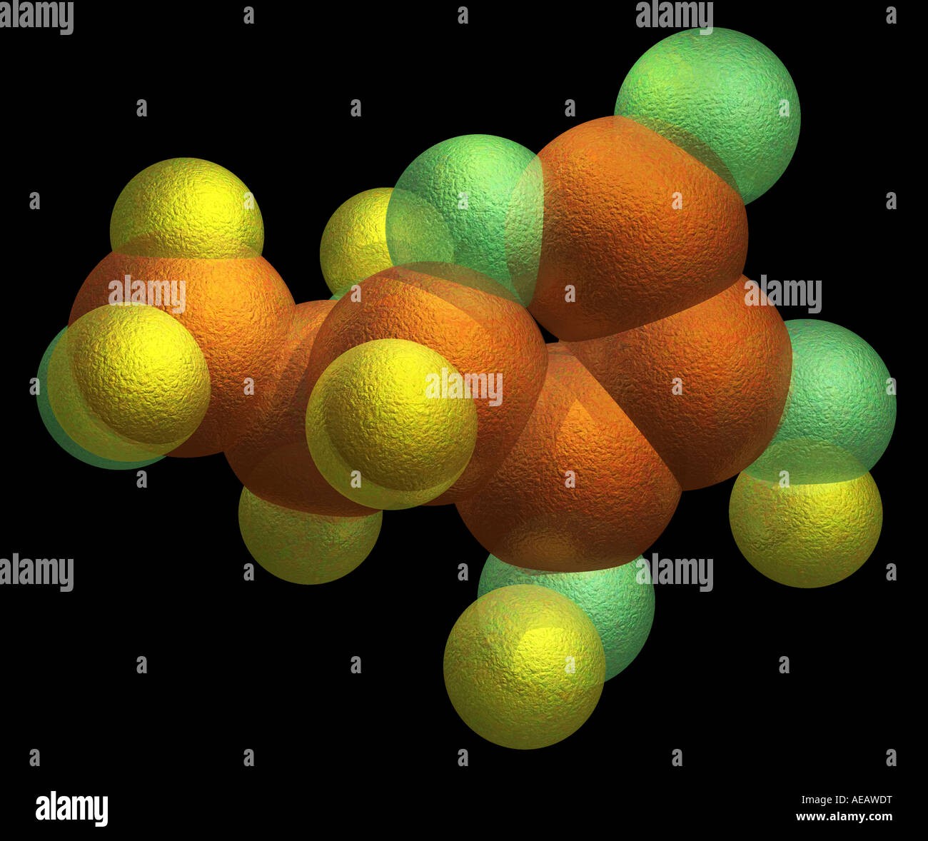 Le modèle moléculaire de synthèse de vitamine C Acide ascorbique Banque D'Images