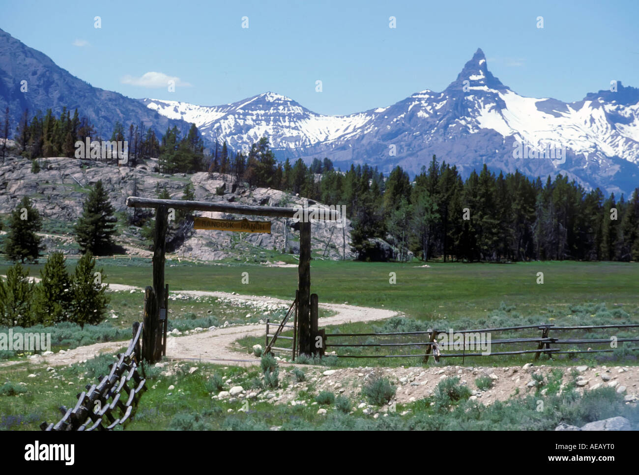 Hancock Ranch dans la forêt nationale de Shoshone Wyoming Banque D'Images