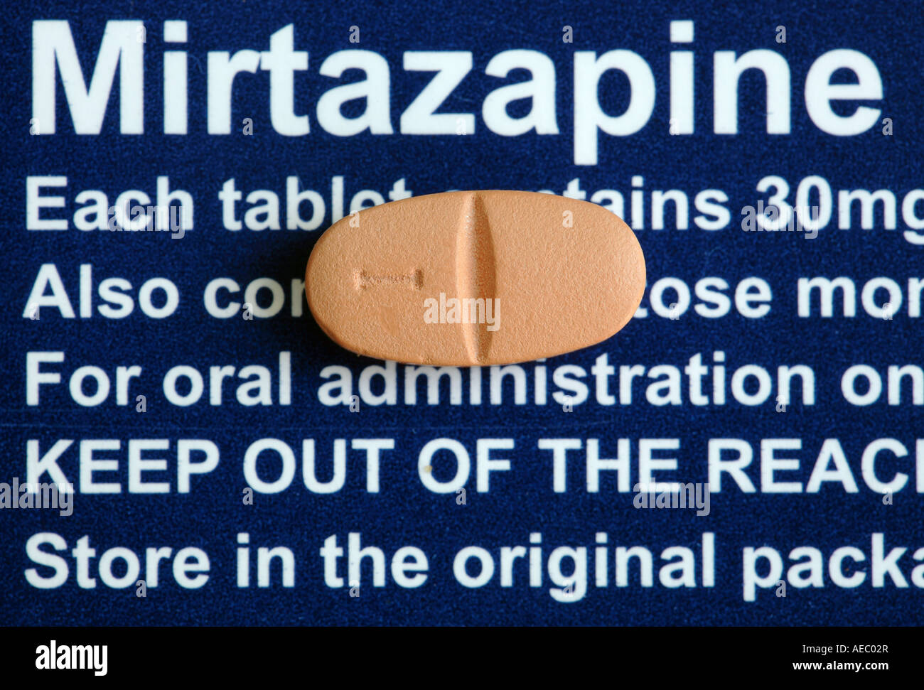 La mirtazapine, Remeron, Anti dépresseur tablet Banque D'Images