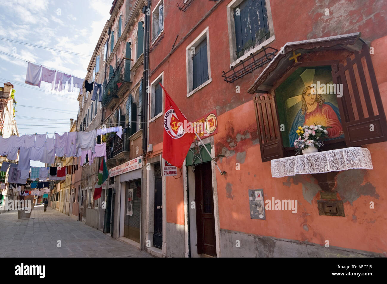 Bureau de service du parti communiste italien à Venise (Italie). La permanence du parti communiste italien, à Venise (Italie). Banque D'Images