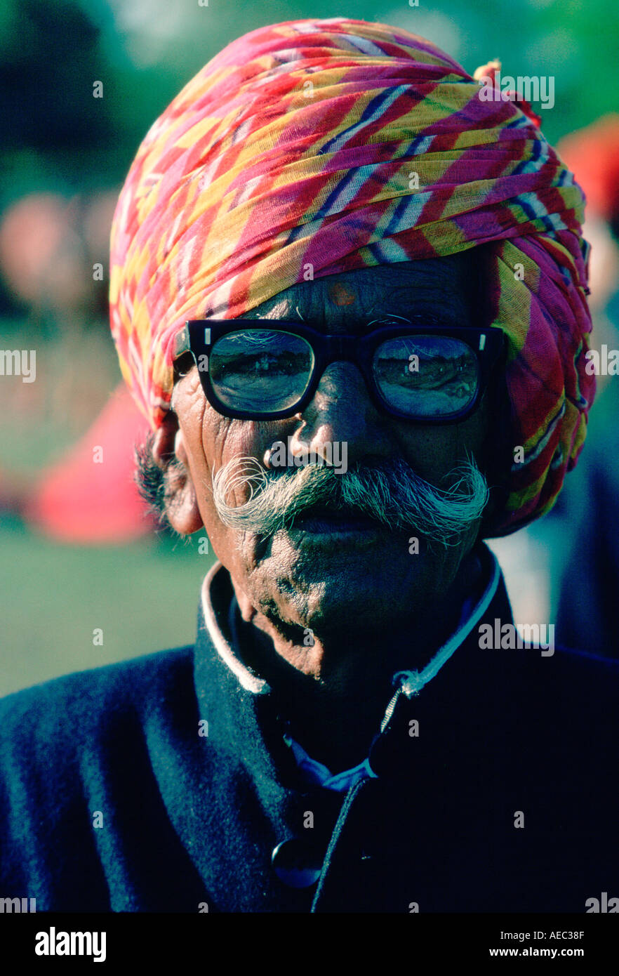 L'homme à turban Jaipur en Inde Banque D'Images