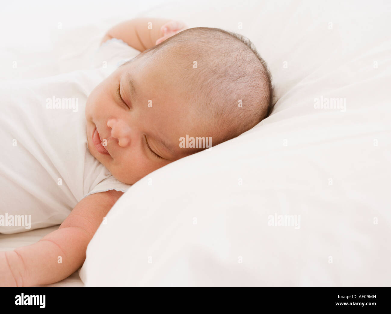 Close up of sleeping newborn baby Banque D'Images