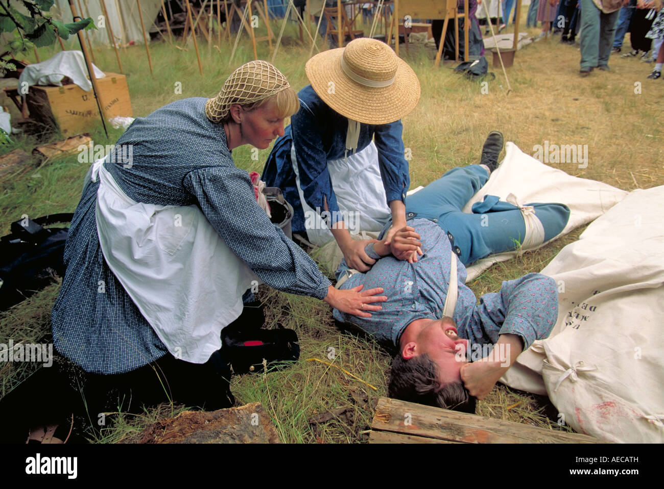 3951 Elk255 Oregon Willamette campement Guerre civile Mission SP Hôpital de campagne de l'Union européenne Banque D'Images