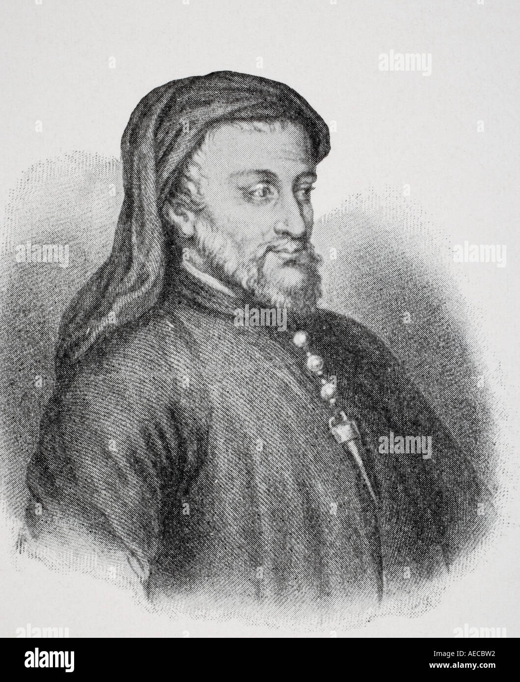 Geoffrey Chaucer, c.1342/1343 - 1400. Poète et écrivain anglais. Banque D'Images