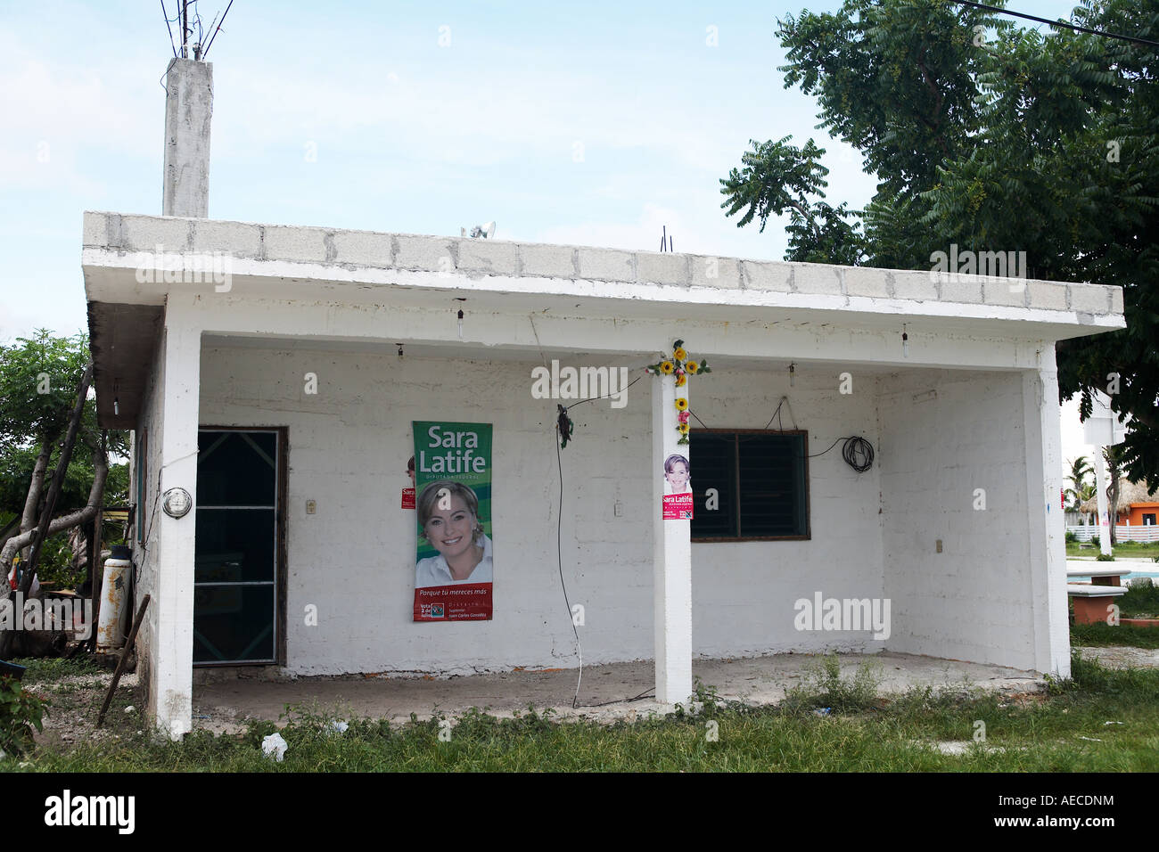Accueil blanc El Cedral Quintana Roo, Cozumel, Mexique Photo Stock - Alamy