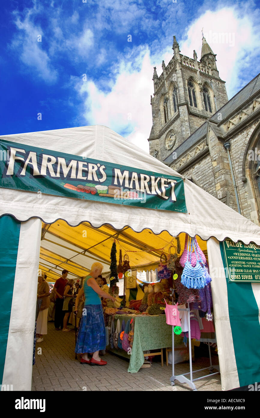 Marché de producteurs de l'île de Wight Newport England UK Banque D'Images