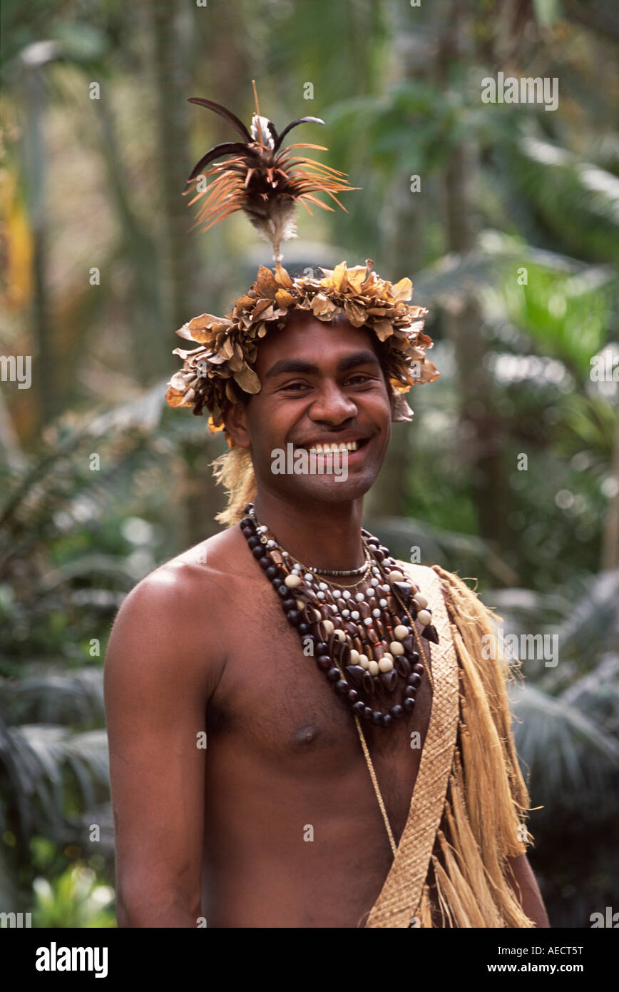 Vanuatu, Gens, danseur local Banque D'Images