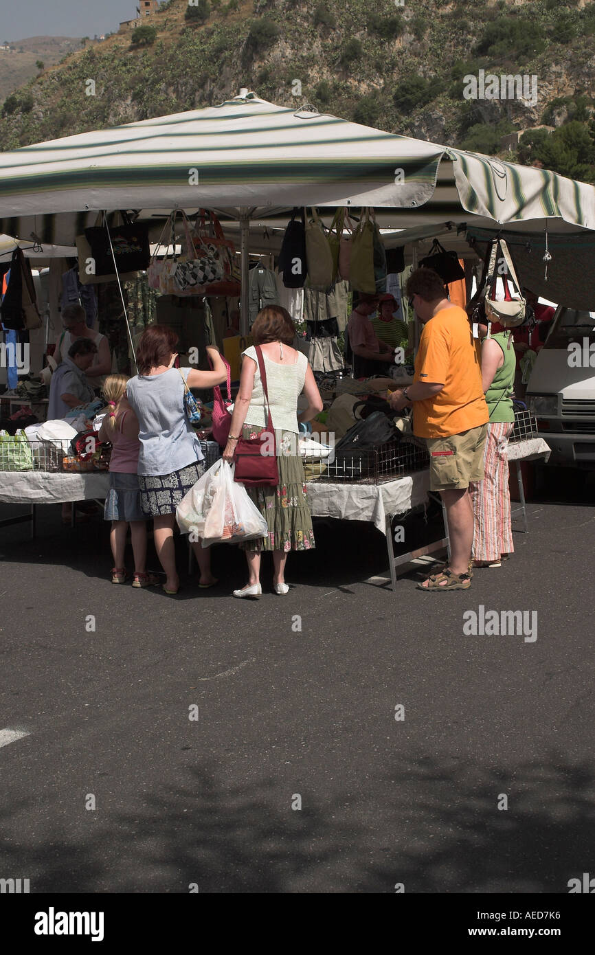 Jour de marché Taormina Banque D'Images