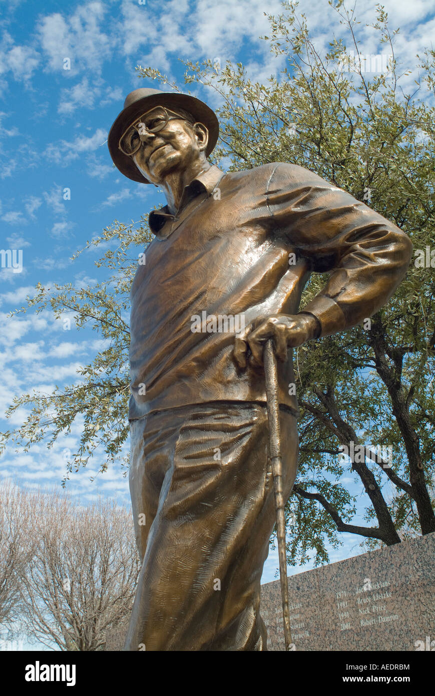 Statue en bronze de Bryon Nelson à four seasons hotel à Irving au Texas Banque D'Images