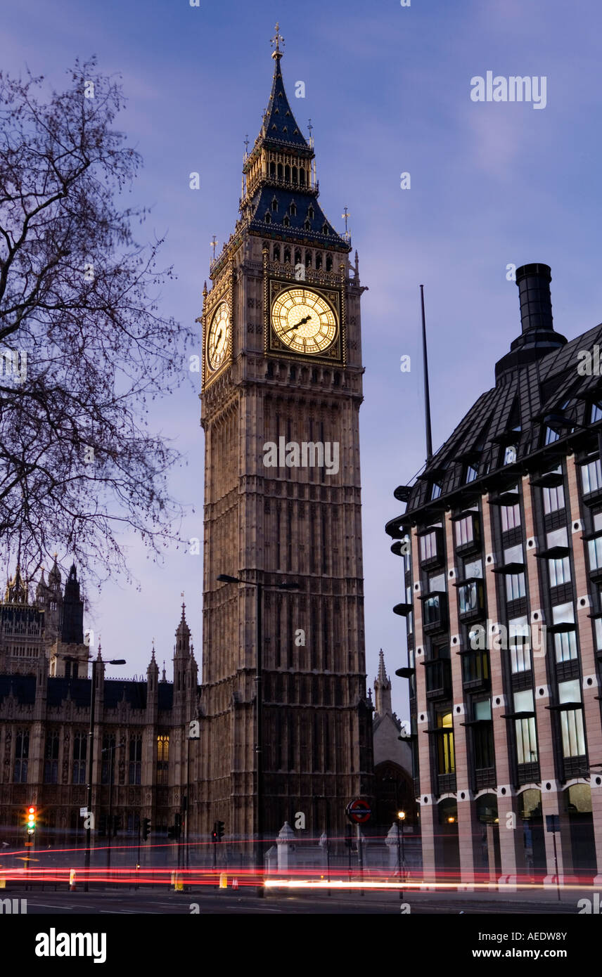 Big Ben au lever du soleil, Londres, Angleterre Banque D'Images