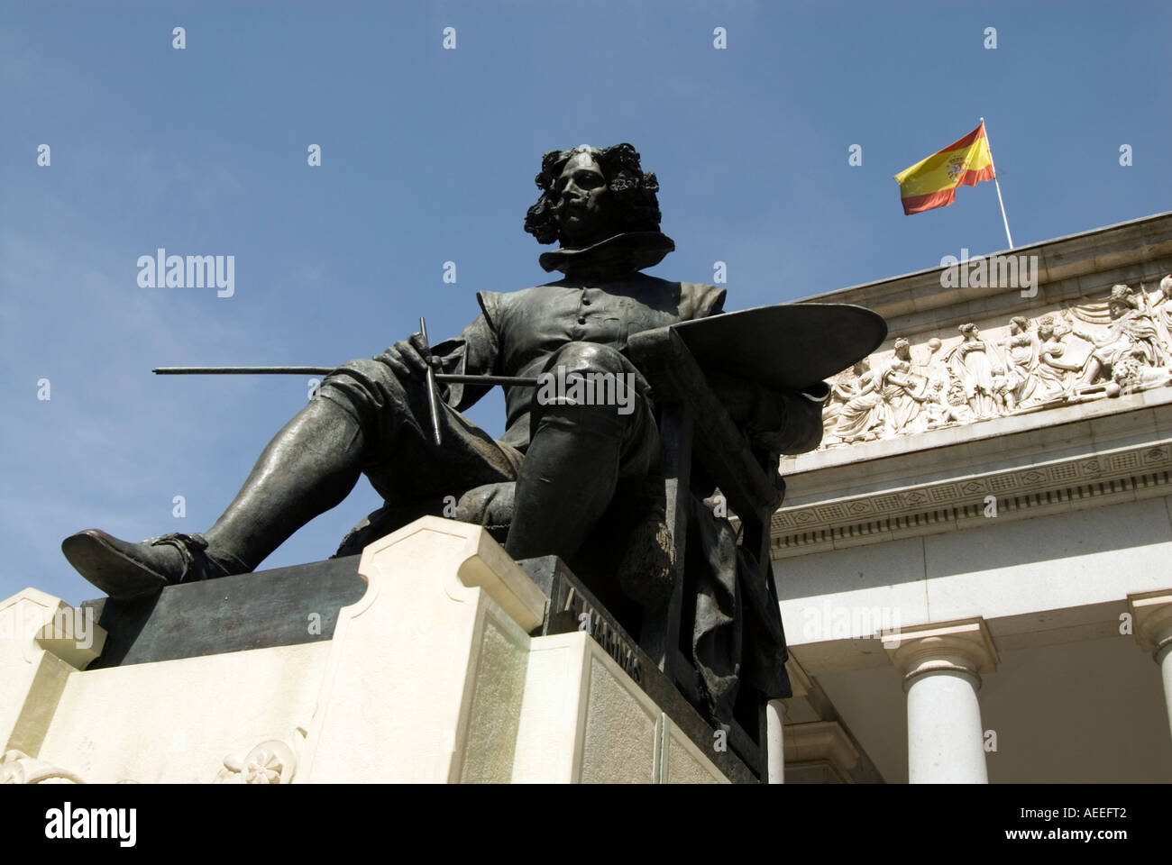 Statue de Diego Velazquez en dehors du Museo del Prado, Madrid, Espagne Banque D'Images