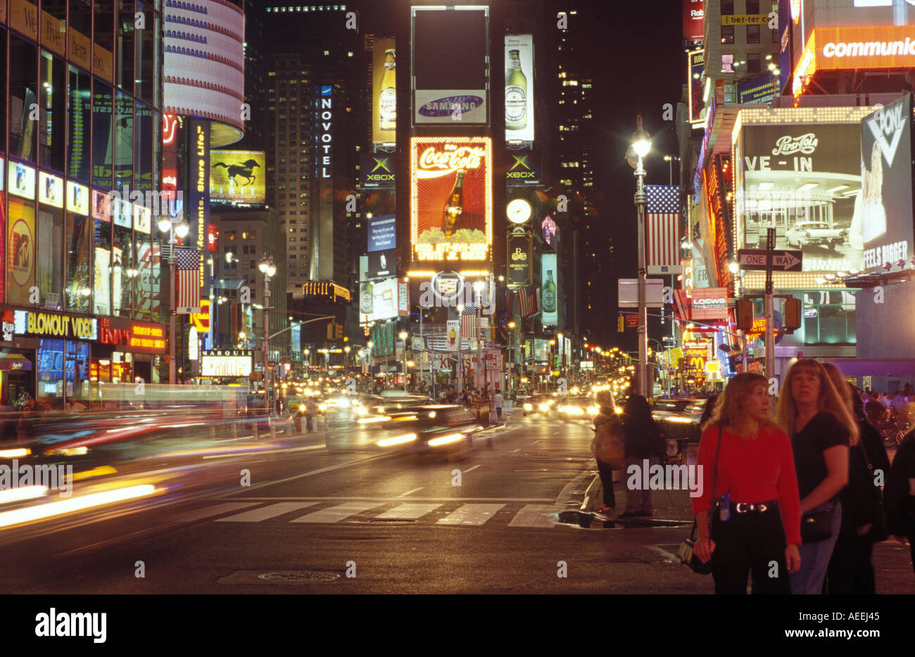 Les lumières de Times Square à New York City Banque D'Images