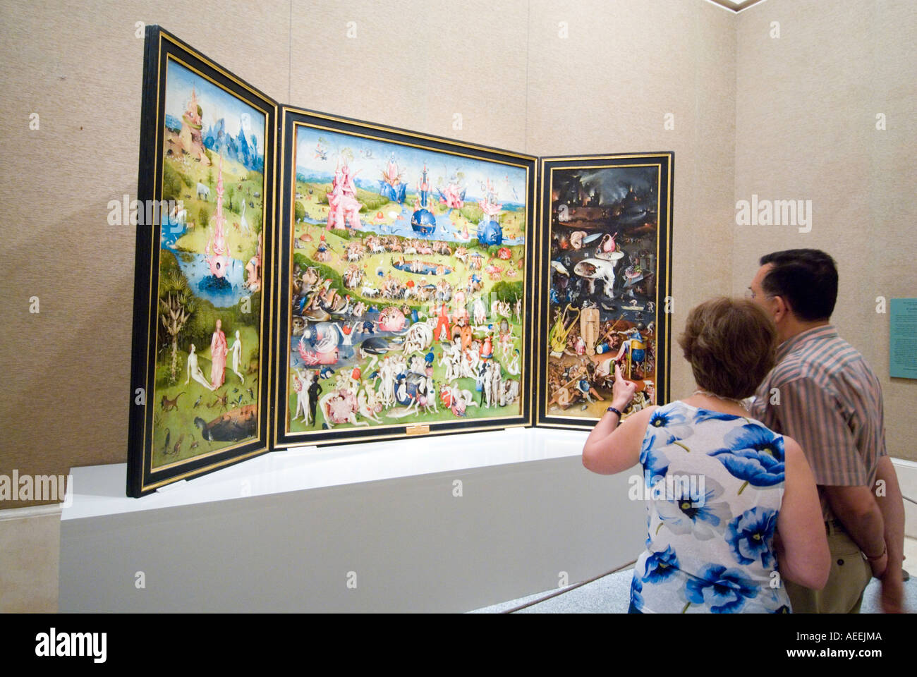 Le Jardin des délices de Jérôme Bosch dans le Museo del Prado, Madrid Espagne Banque D'Images