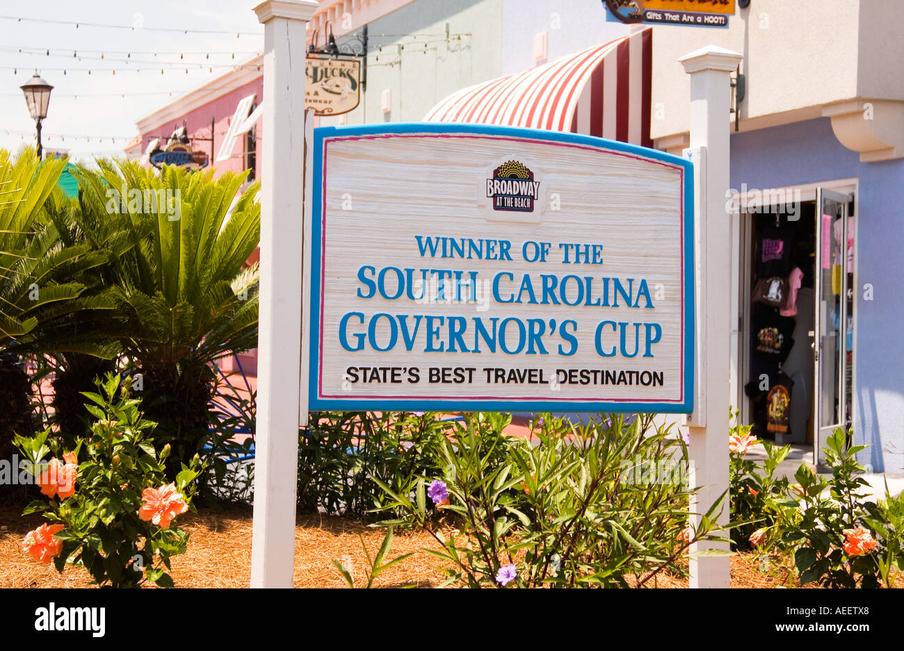 Coupe du gouverneur signe Broadway at the Beach de Myrtle Beach SC USA Banque D'Images