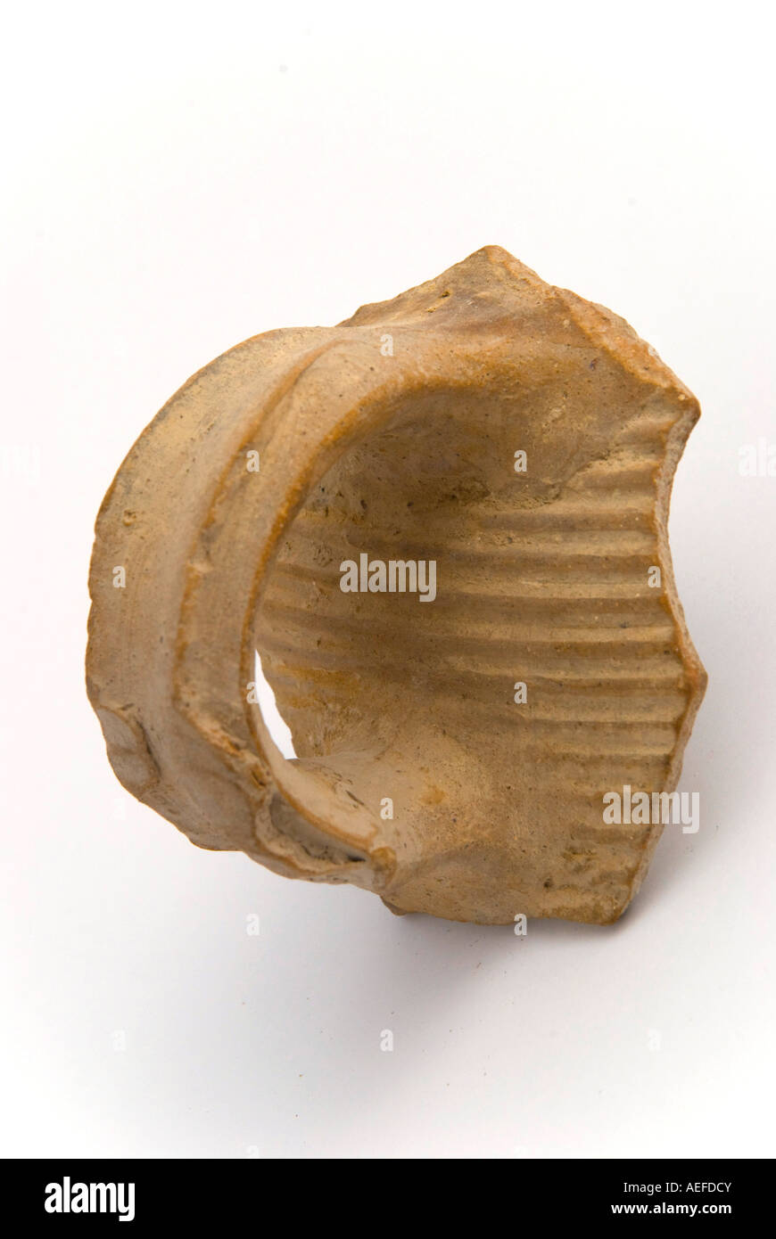 Un fragment d'un romain du 1er siècle annonce pot en argile de la bobine de Pella en Jordanie Banque D'Images