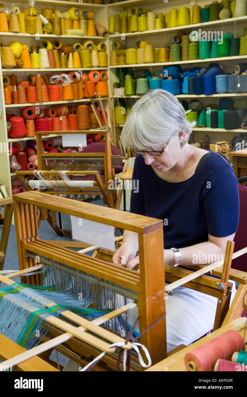 Femme à tisser les handweaving Museum and Arts Centre Clayton New York Thousand Islands Banque D'Images