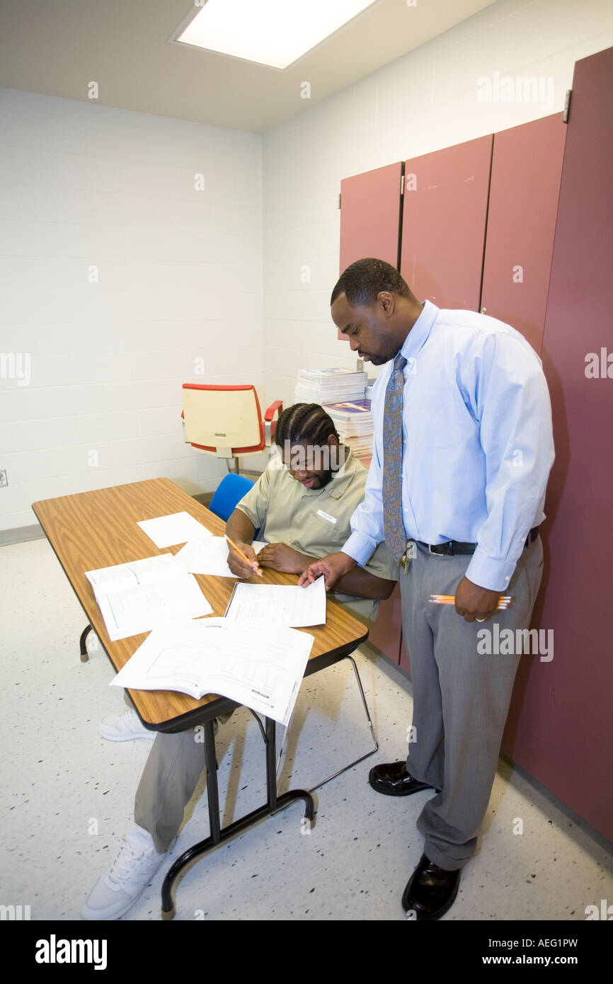 L'éducation des détenus à l'établissement pour adolescents correctionnel Nebraska Omaha Nebraska USA Banque D'Images