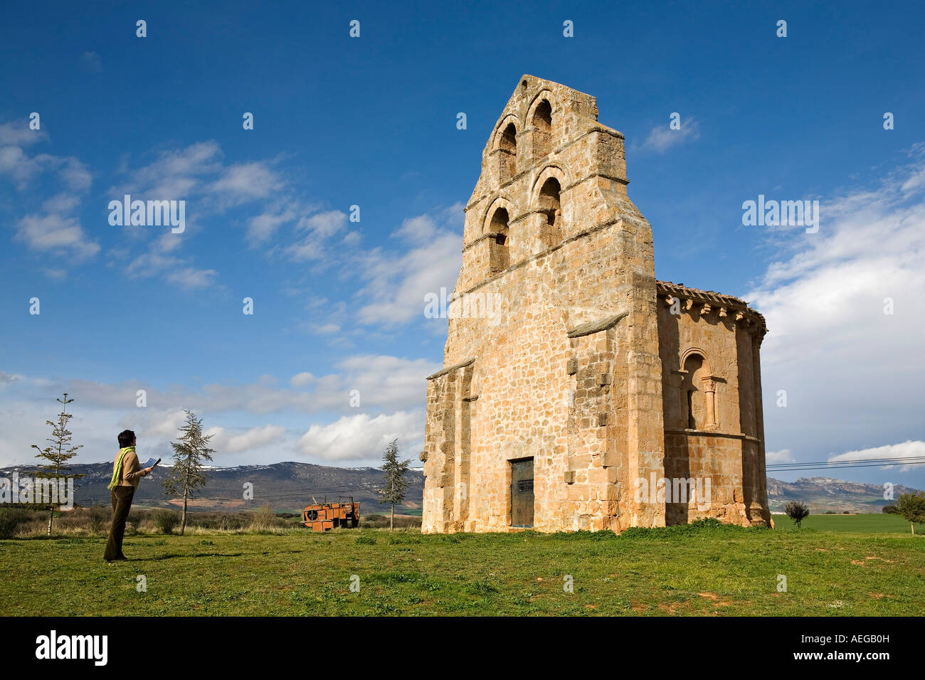 Ermitage de San facundo romane ou san fagun monument historique région de bureba briviesca burgos Castille Espagne lion Banque D'Images