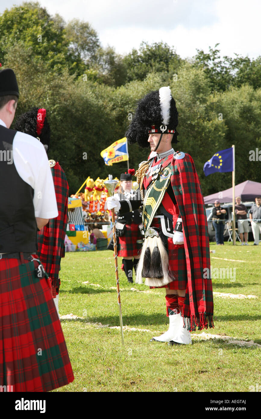 Tuyau Bowmar Alloa -Tambour-major, Falkirk, Ecosse Highland Games uk Banque D'Images