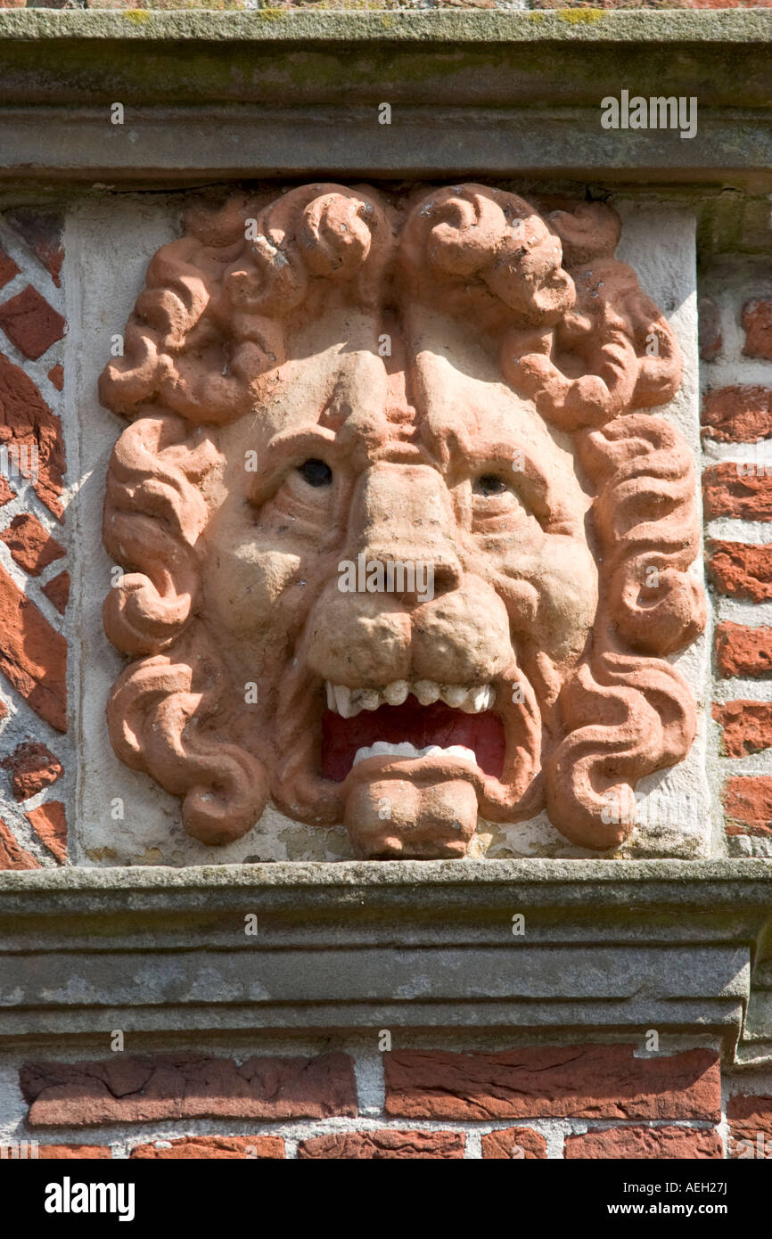 Funny Lion Sculpture stadhuis du greffon, à l'hôtel de ville au nord Hollande Pays-Bas 1613 Banque D'Images