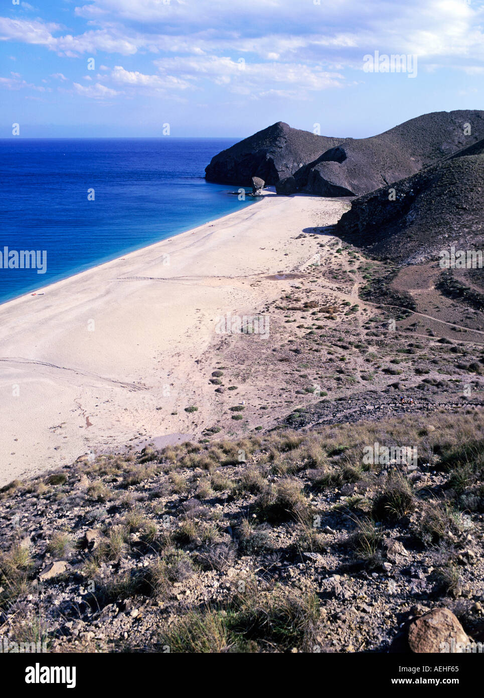 Almeria, plage Playa de los Muertos, Carboneras, Almeria, Espagne. Banque D'Images