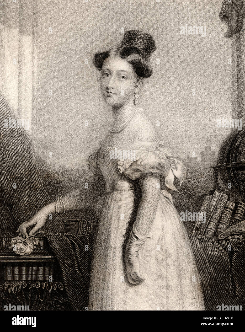 Princesse Alexandrina Victoria de Saxe Coburg, 18 ans, 1819-1901. Plus tard, la reine Victoria d'Angleterre Banque D'Images