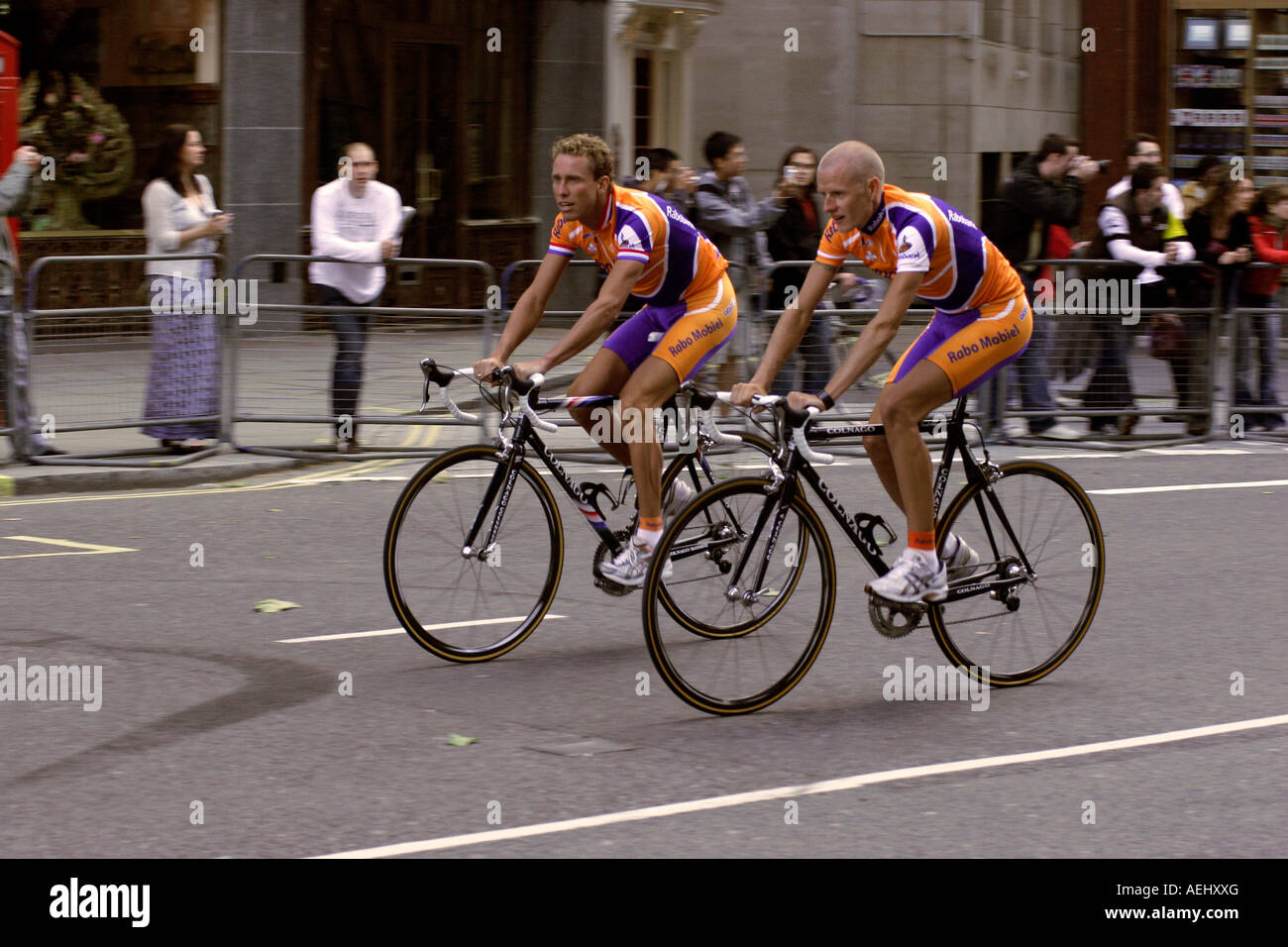 Michael Rasmussen et Michael Boogerd de la Rabobank 2007 Tour de France à l'équipe le Grand Départ à Londres Banque D'Images