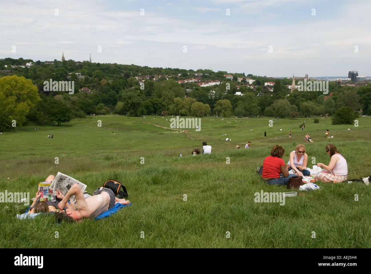 Hampstead Heath. Hampstead Londres NW3 Angleterre jouissant d'un anglais parfait summers day. HOMER SYKES Banque D'Images